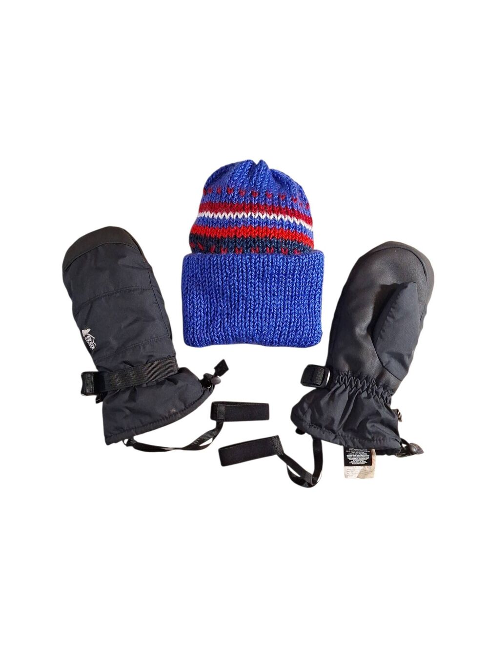 REI waterproof breathable mittens & hat